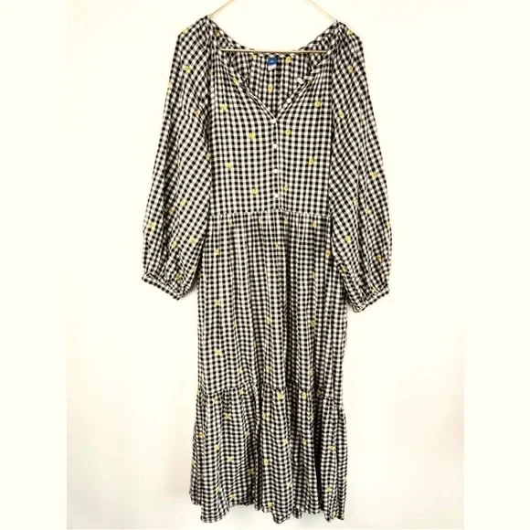 Old Navy Black White Gingham Daisy
Floral Midi Swing Dress Size XXL Tall - Picture 4 of 11